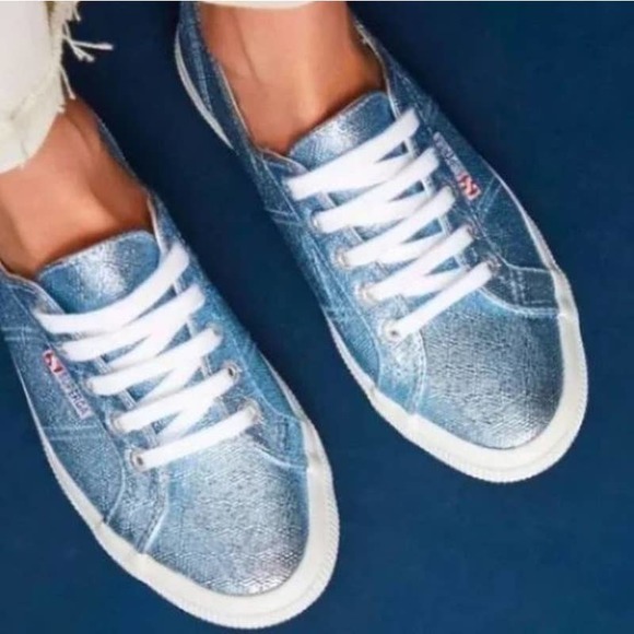 Superga Shoes - SUPERGA Women's Qatar Metallic Linen Lace Up Sneakers S00CS90 W9.5 M8